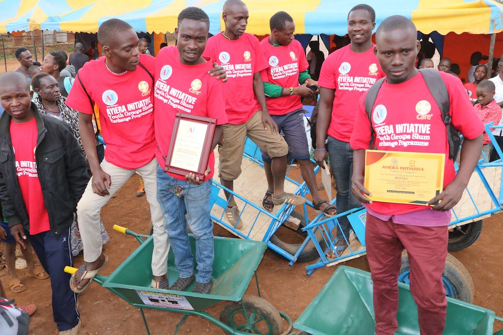 The Best Youth Group is awarded equipment and materials to support their income generating activities in Korogocho Slum