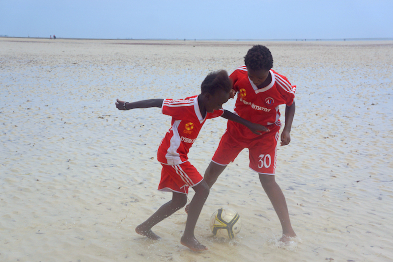 Ayiera Initiative participants enjoy playing Slum Footie in Mombasa