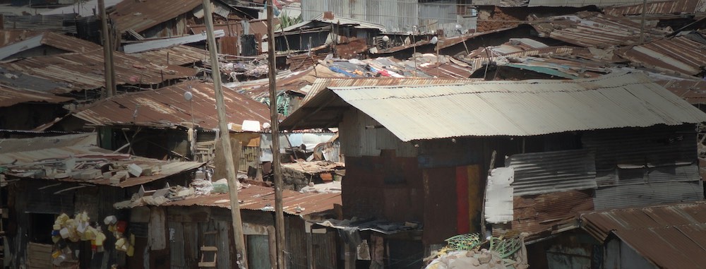 Old iron sheet houses in korogocho slum